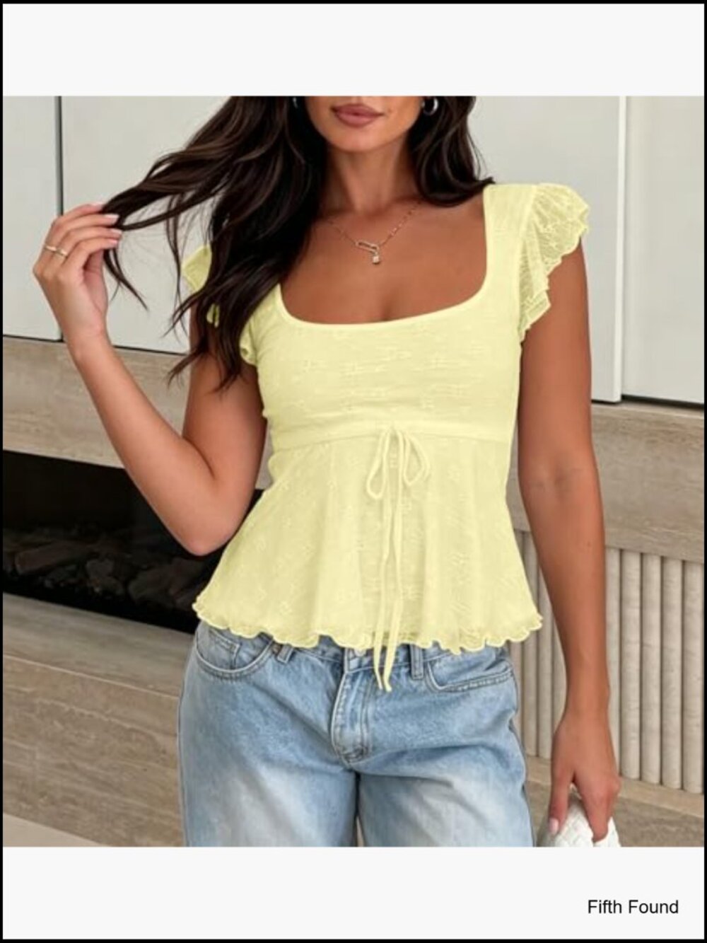 Boho Floral Mesh Layered Ruffle Peplum Crop Tank Top Y2k Cap Sleeve Babydoll - Picture 5 of 6